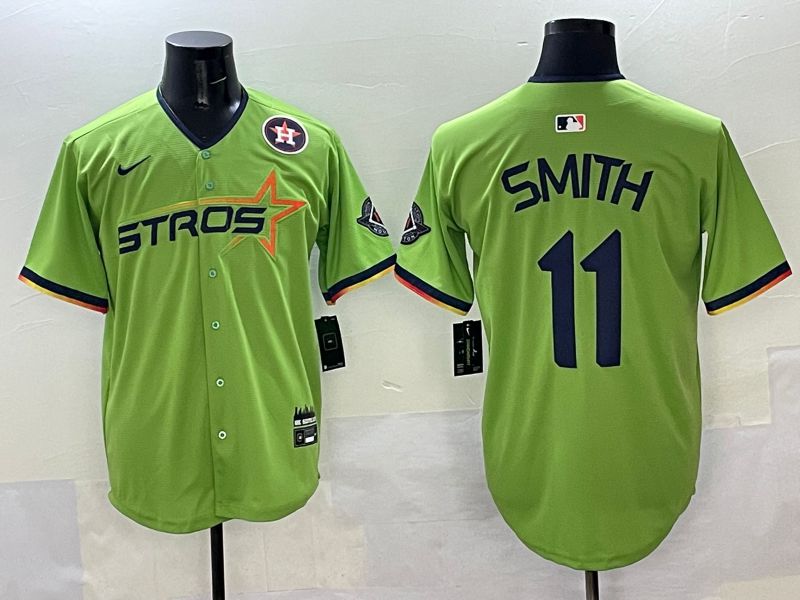 Men Houston Astros #11 Smith Green three generations Joint Name 2025 Nike MLB Jersey style 10->houston astros->MLB Jersey